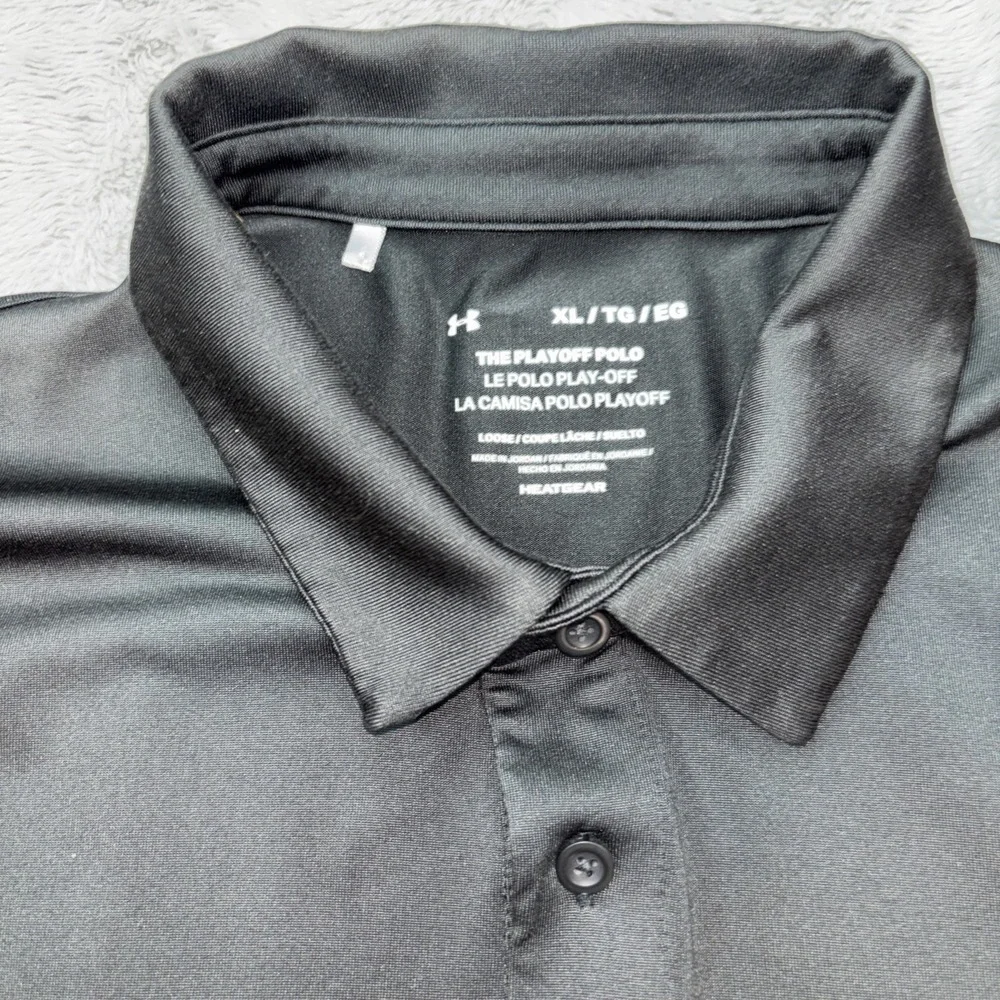 Under Armour Shirt Men's XL Playoff Polo Golf Short Sleeve Black - Picture 4 of 7